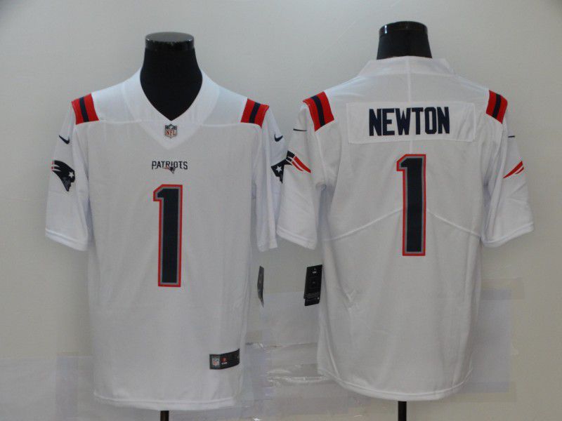 Men New England Patriots #1 Newton White Nike Vapor Untouchable Limited NFL Jersey